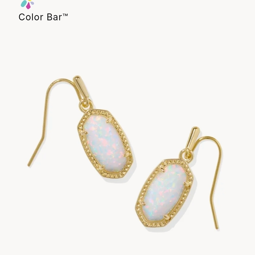 Kendra Scott Gold and White Druzy Drop Earrings